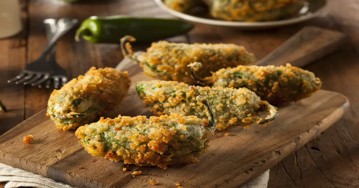 Hot jalapeno pepper poppers sitting on counter