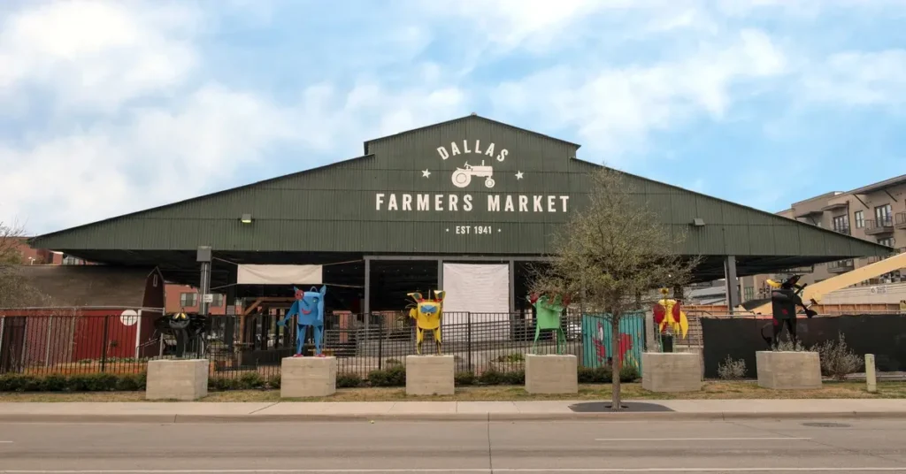 Front view of the dallas farmers market