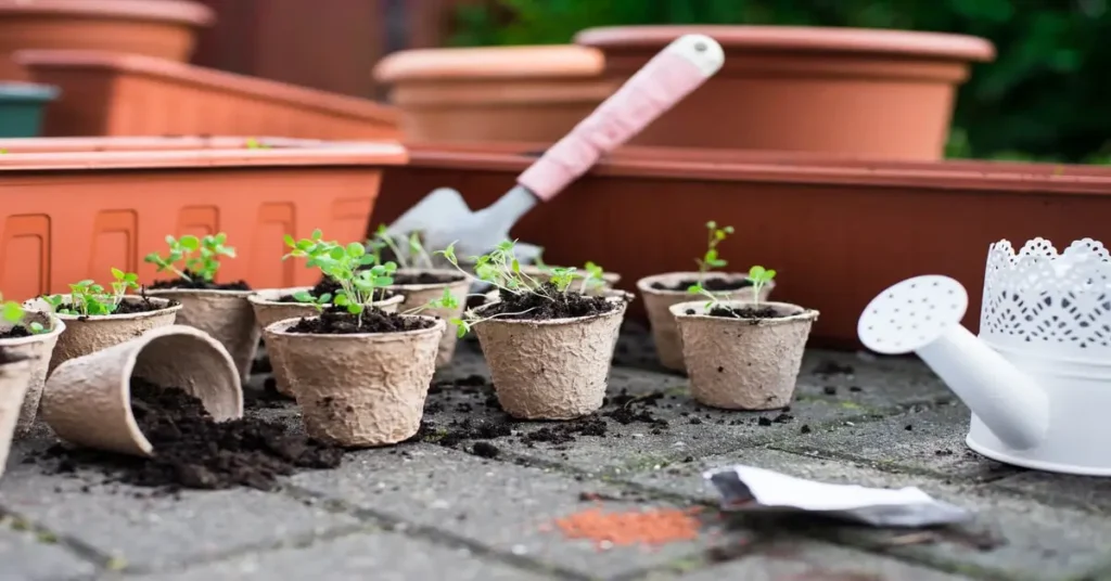 Peat pots with seedlings sprouting but Can Peat Pots be Planted in the Ground