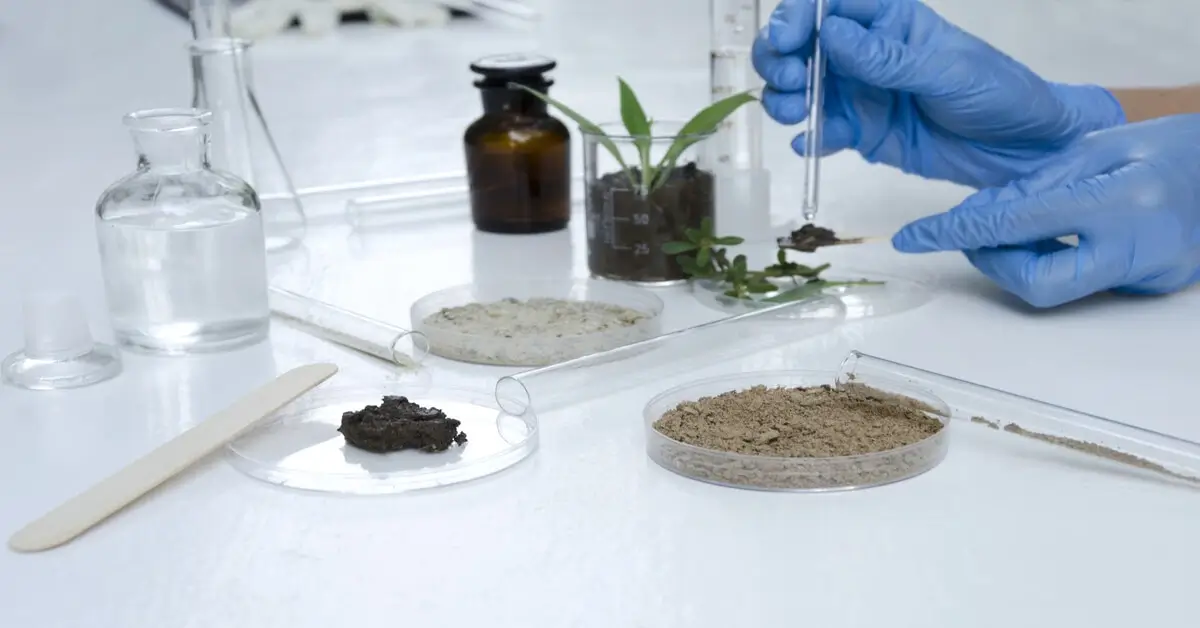 Soils being tested in a professional lab.